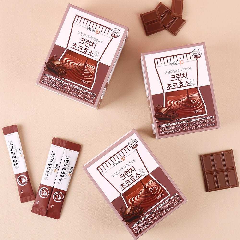 30-Day Supply of RAWEL Well Up Fermentation Digestive Enzymes in Crunchy Chocolate and Pineapple Flavor