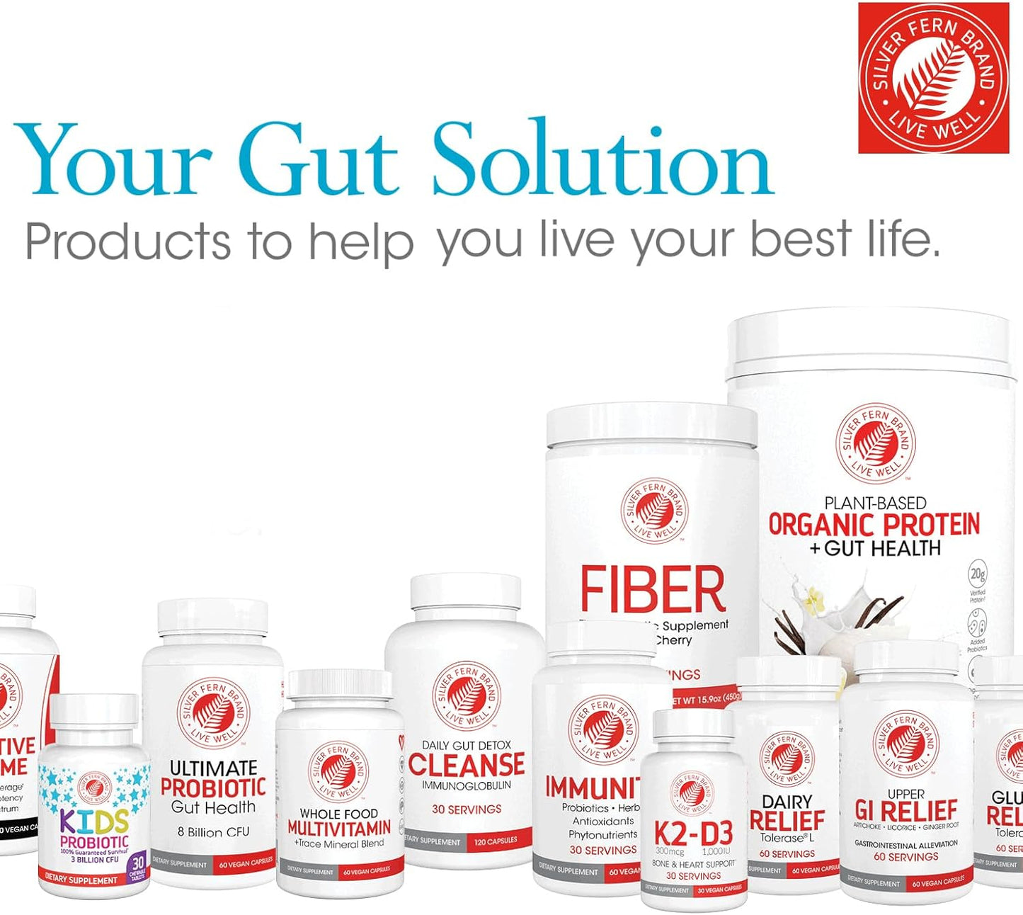 30-Day Supply of Silver Fern Brand Regularity Digestive Supplement with Mucosave FG & SunFiber - 30 Capsules