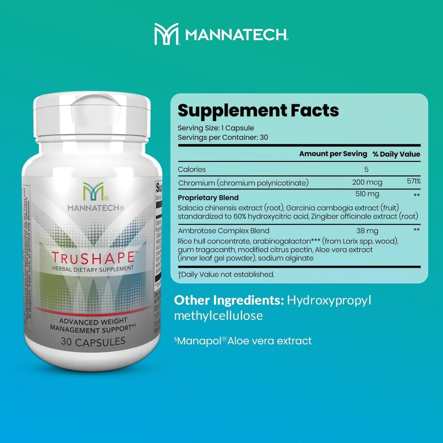 30 Mannatech TruShape Capsules for Weight Management and Wellness