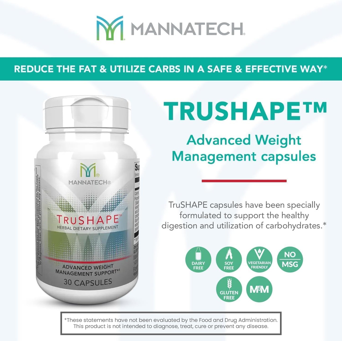 30 Mannatech TruShape Capsules for Weight Management and Wellness