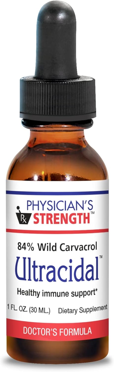 30 mL Physician's Strength Ultracidal Oregano Oil with High Carvacrol - Supports Healthy Immune System - 86 Servings - Wild Source