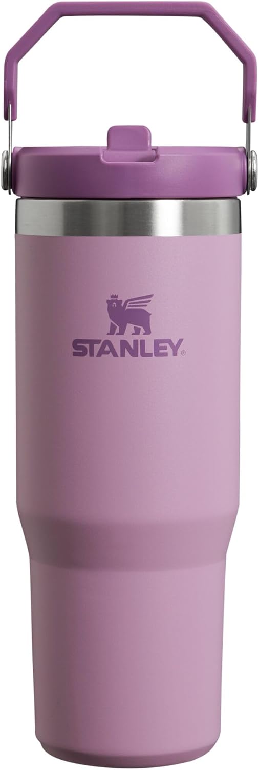 30 oz Stanley Lilac IceFlow Tumbler with Handle: Leak Resistant, Insulated Stainless Steel, BPA-Free, Twist Lid, Flip Straw