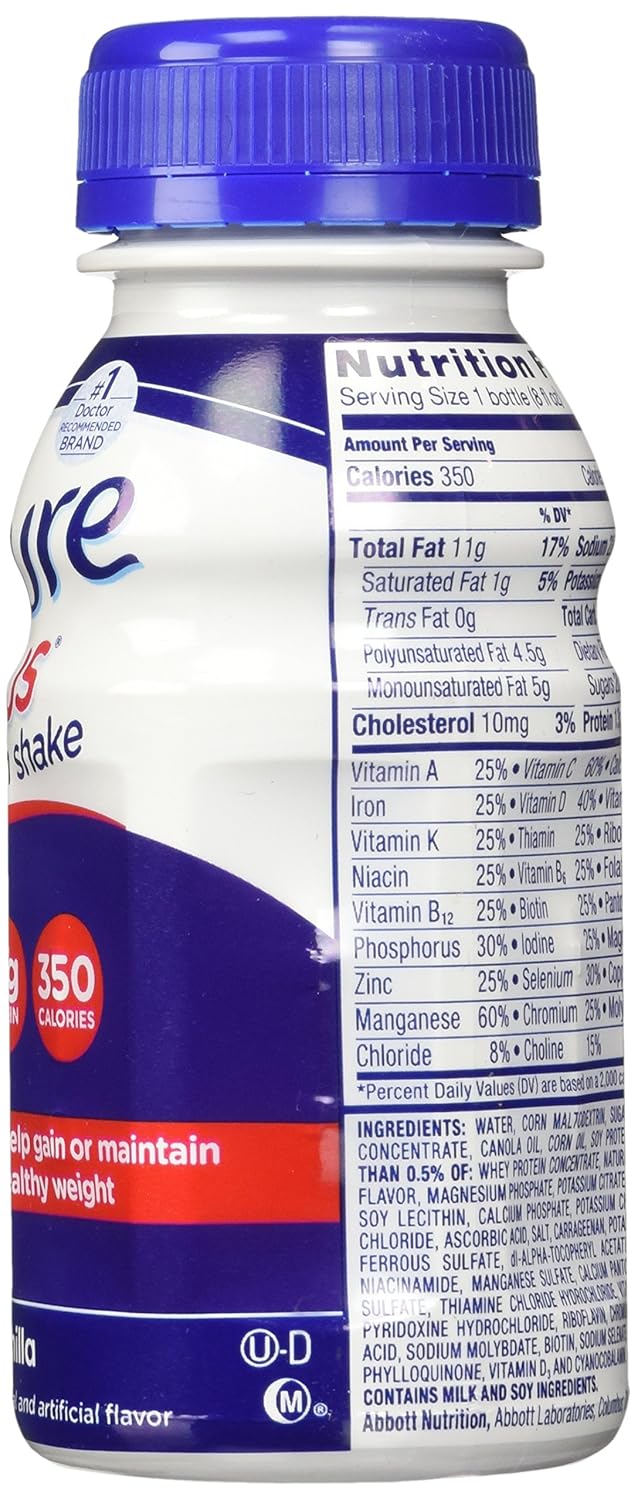 30 Pack of Ensure Plus Nutrition Shakes, 8 FL Oz Each - Vanilla Flavor