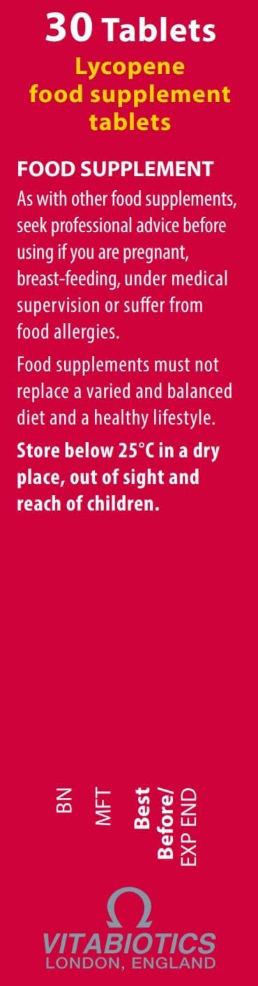 30-Pack Vitabiotics Ultra Ultra Lycopene Tablets for Heart Health and Antioxidant Support