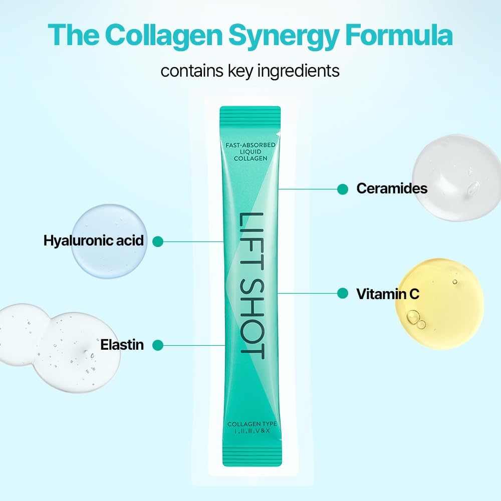 30 Packets VITALBEAUTIE Super Retinol C Powder Skincare Supplement with Liquid Collagen for Women - Super Collagen Lift Shot