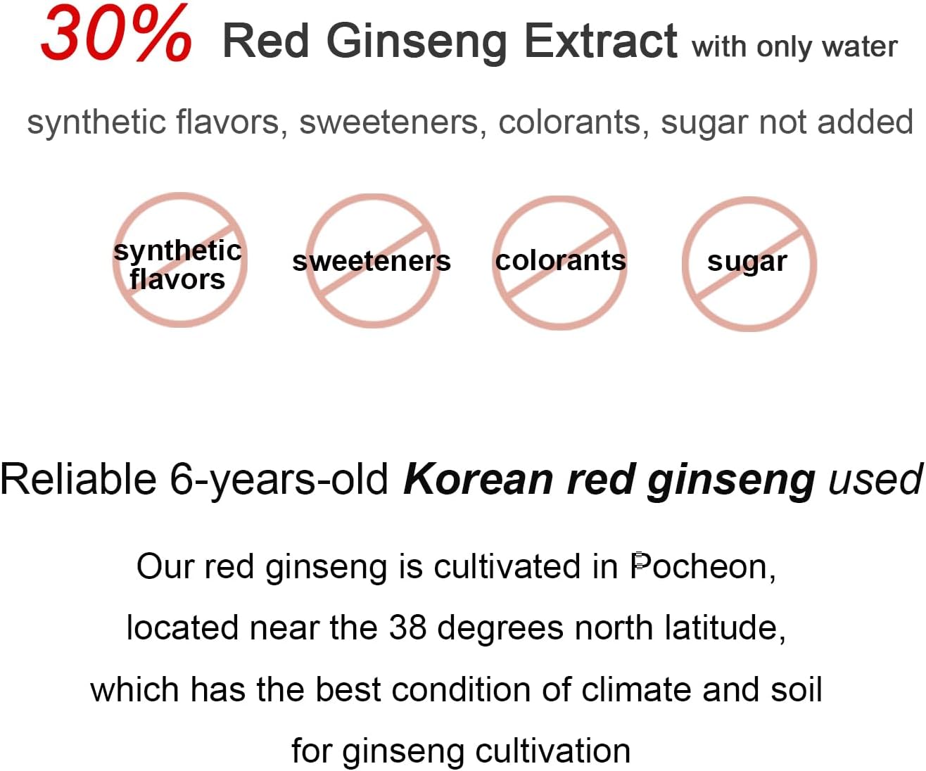 30 Pochon Korean Red Ginseng Extract Sticks, 30% Ginsenosides, 10ml Each, Natural Immune Booster