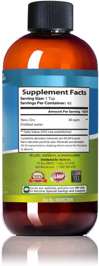 30 PPM NutriNoche Pure Crystalline Liquid Zinc Supplement with Colloidal Minerals