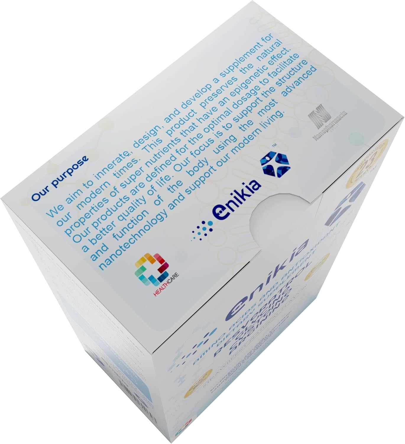 30 Sachets ENIKIA Food Supplement with Resveratrol, L-Glycine, L-Arginine, and L-Cysteine - Amino Acids and Antioxidants with Nanotechnology - Strawberry Flavor