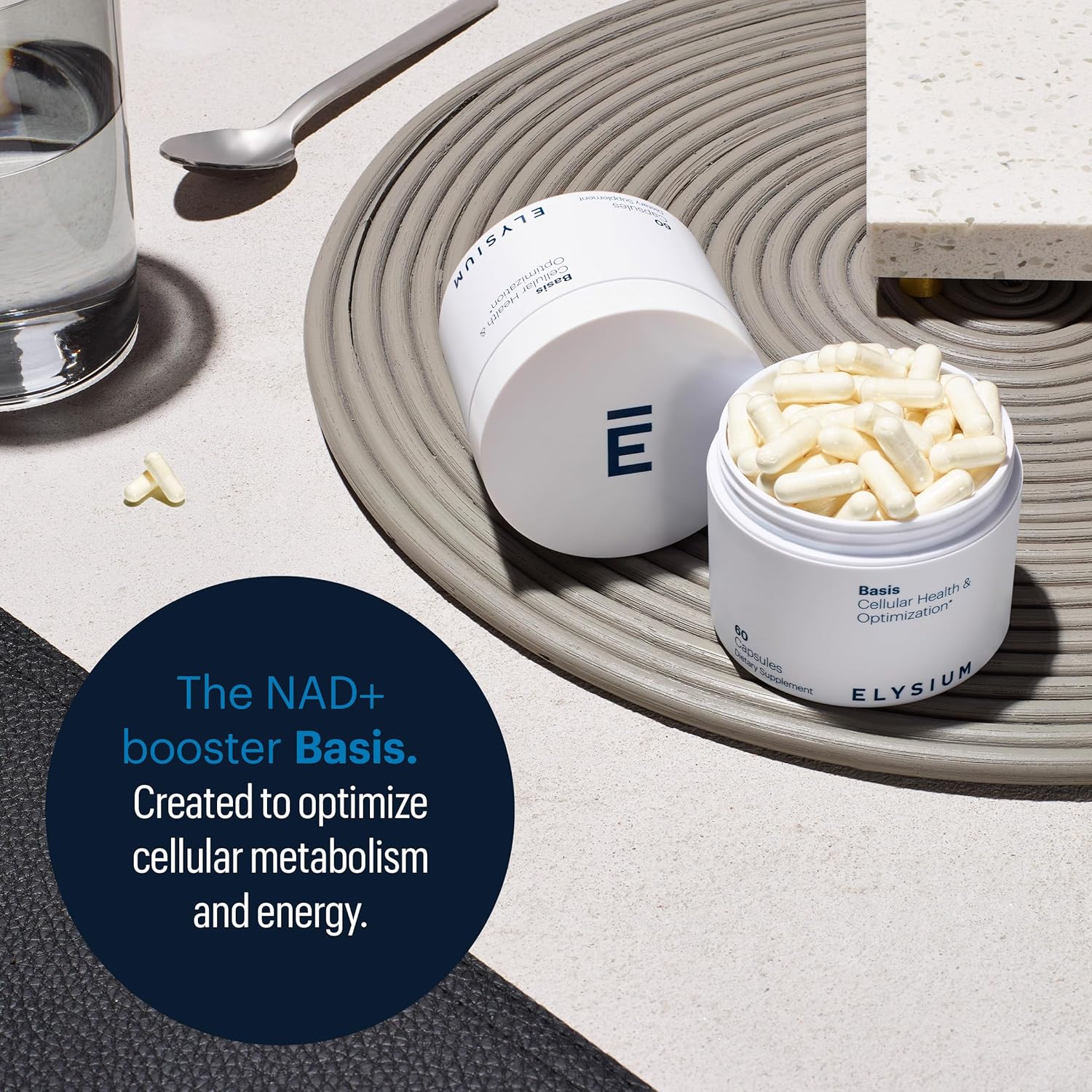 30 Servings of ELYSIUM Basis NAD+ Supplement with Nicotinamide Riboside and Pterostilbene for Healthy Aging and Cellular Energy Boost