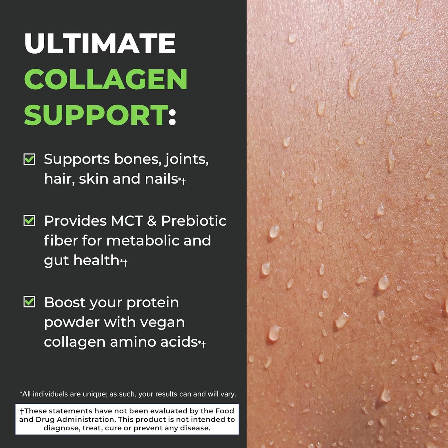 30 Servings POWERLIFE Peak MCT Powder Supplement with Plant-Based Collagen and Biotin - Vanilla Flavor