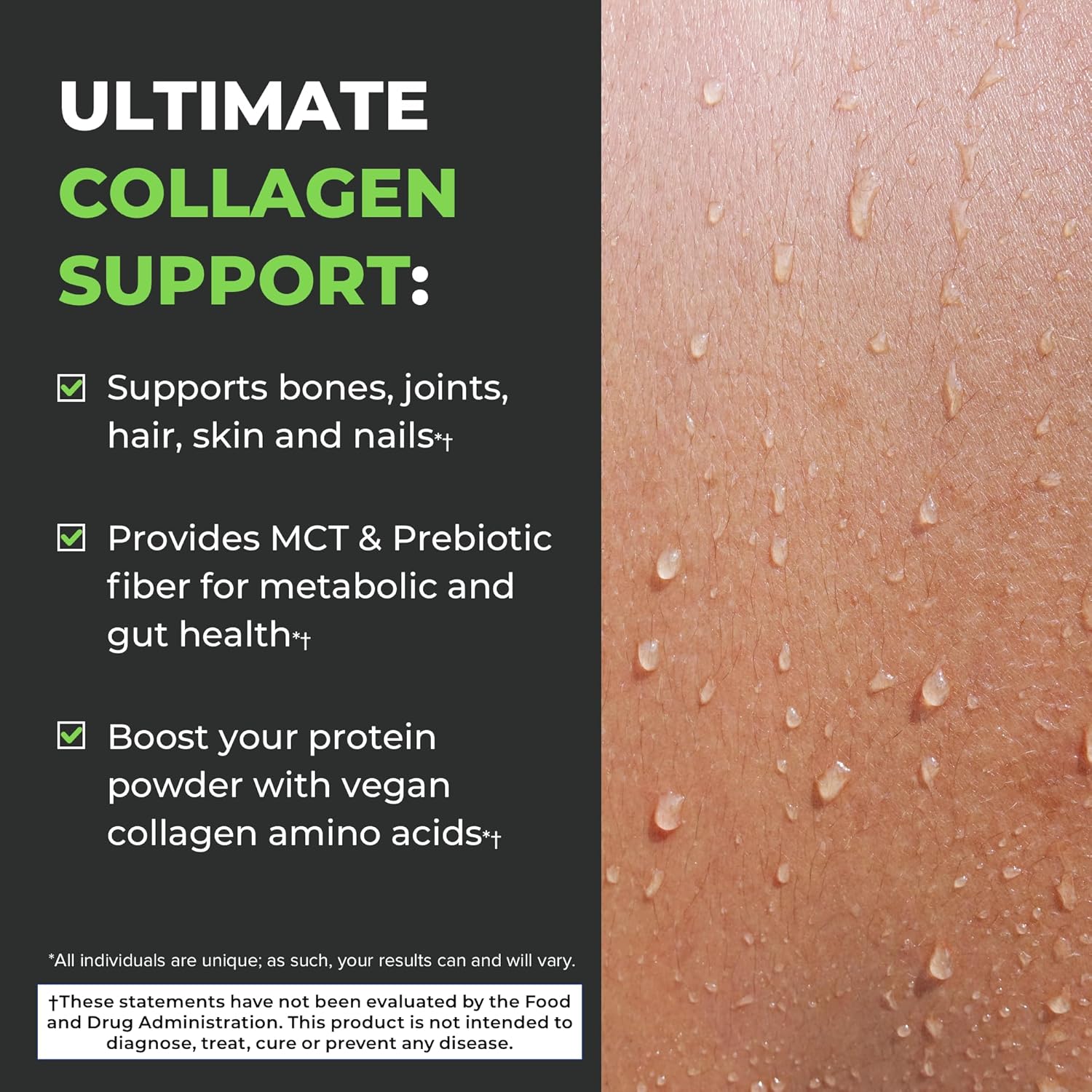 30 Servings POWERLIFE Peak MCT Powder Supplement with Plant-Based Collagen and Biotin - Vanilla Flavor