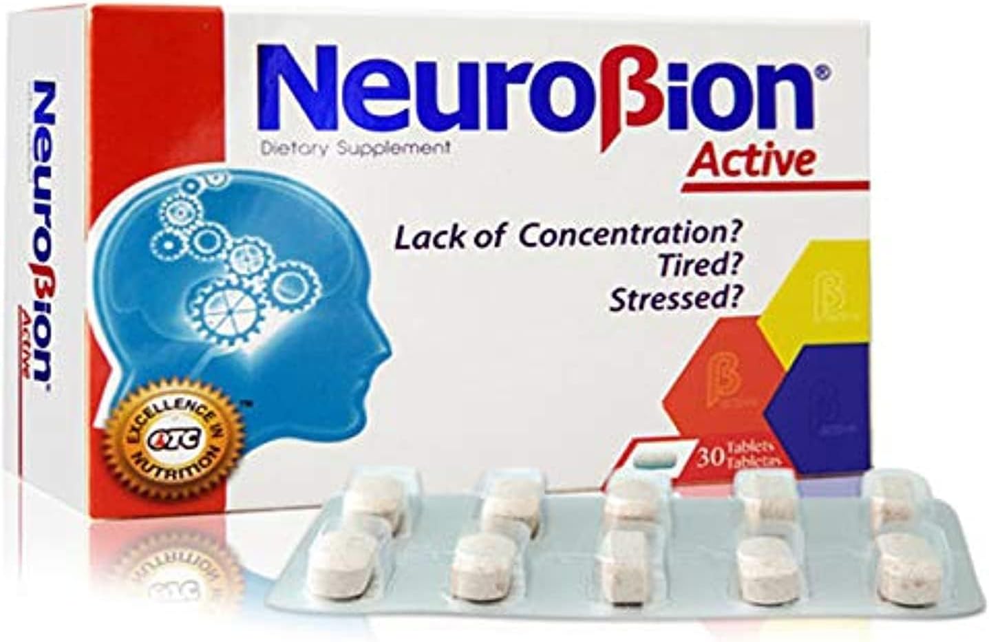 30 Tablets Neurobion Active Multivitamin with L-Glutamic Acid, Dietary Supplement - 1 Count Pack