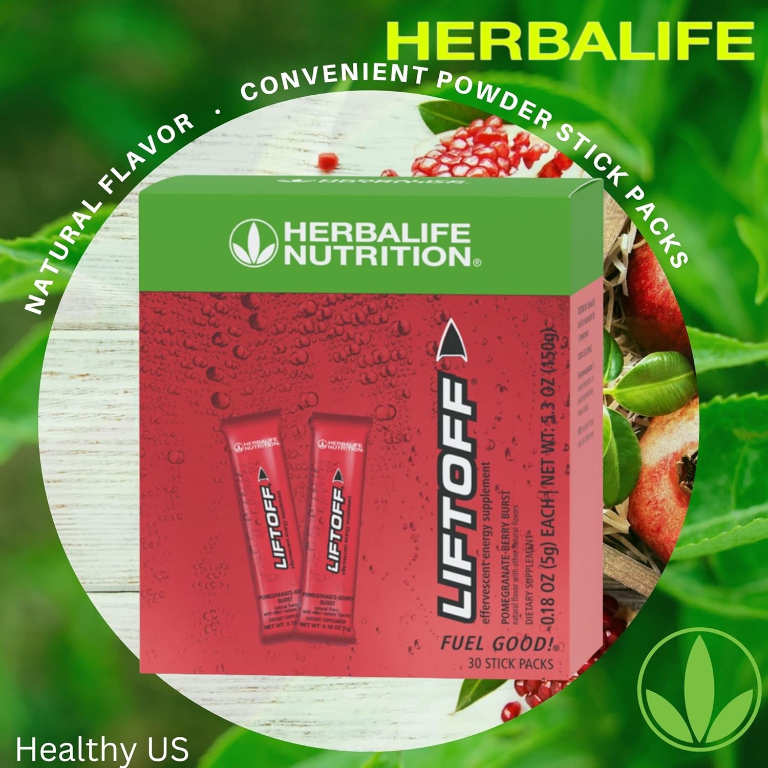 30 Tablets of HERBALIFE Liftoff Pomegranate-Berry Burst - Natural Energy Supplement
