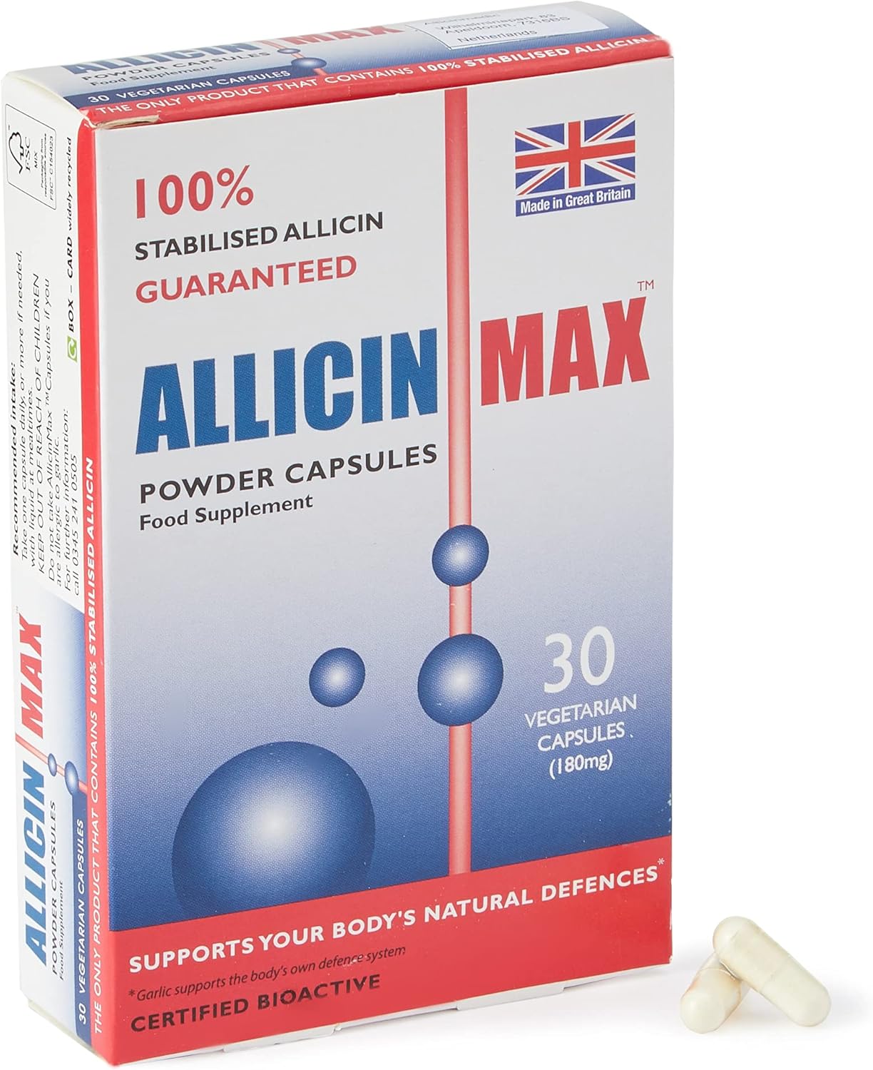 30 Veg Capsules of Allicin Max - High Potency Allicin Supplement for Immune Support and Overall Wellness
