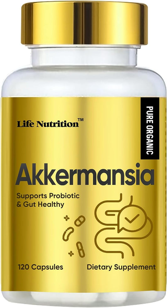 300 Billion AFU Akkermansia Prebiotic and Probiotic Muciniphila for Digestive, Gut, and Immune Health (120 Capsules)