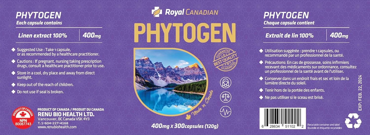 300 Capsules of ROYAL CANADIAN Phytogen-Premium Women's Hormonal Balance Support Supplement