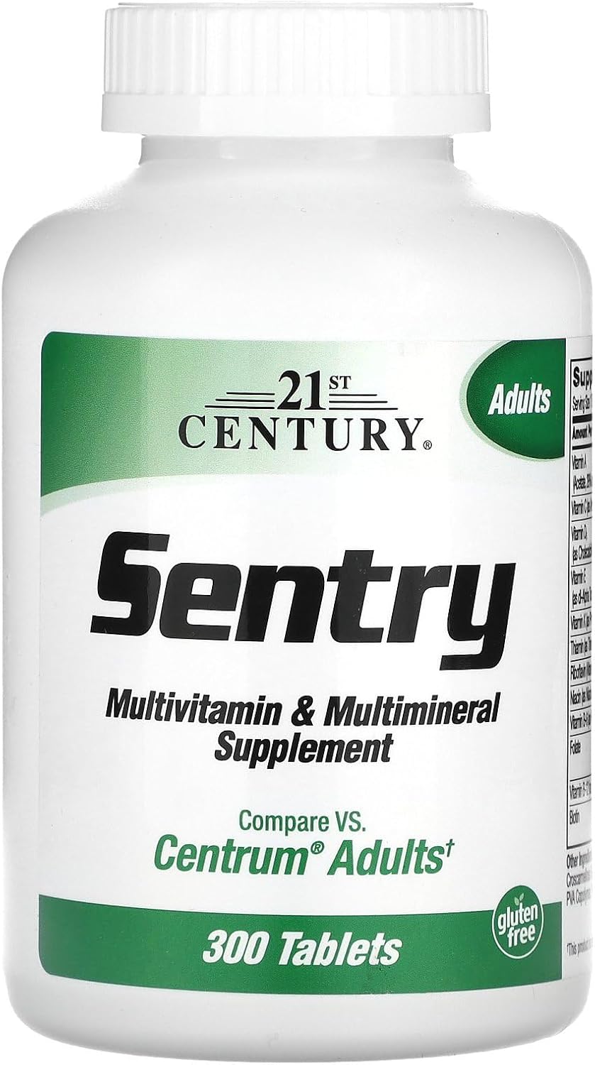 300 Count 21st Century Sentry Multivitamin & Multimineral Tablets for Daily Nutritional Support