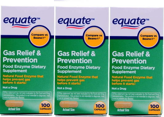 300 Count Equate Gas Bloating Relief and Prevention Food Enzyme Supplement