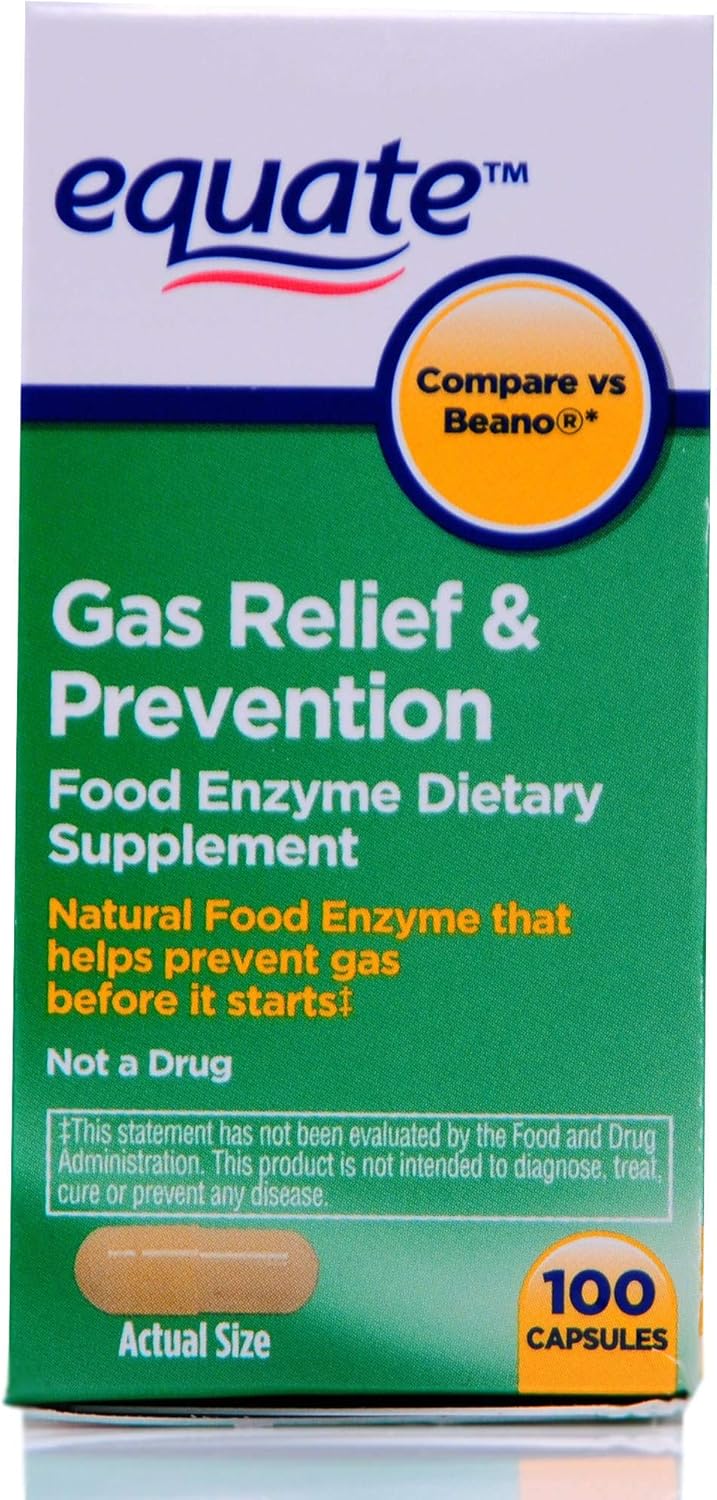 300 Count Equate Gas Bloating Relief and Prevention Food Enzyme Supplement