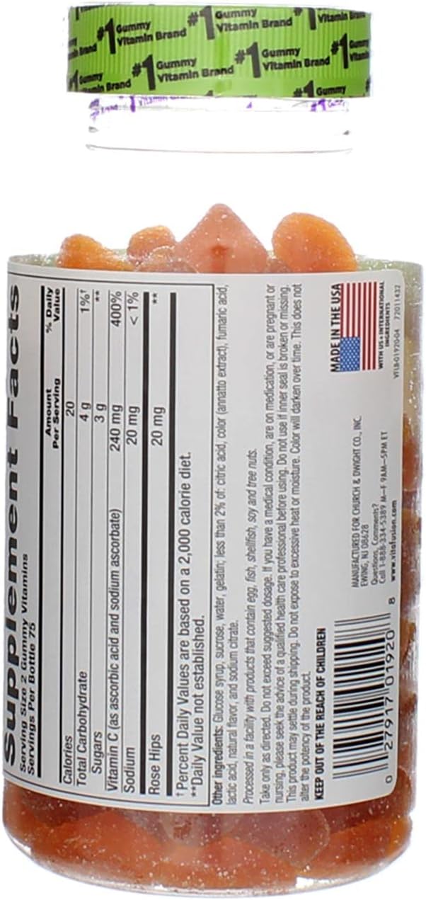 300 Count Vitafusion Power C Gummies - Immune Support Supplement