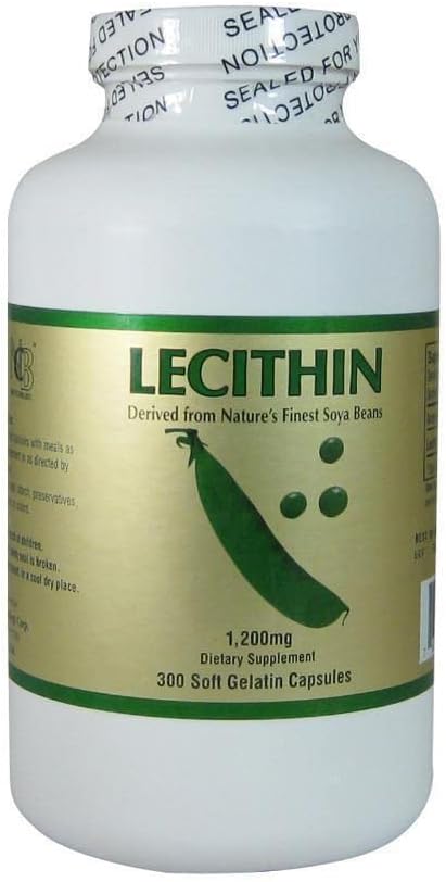 300 Soft Gelatin Capsules of NCB Lecithin, 1200 Mg Strength - Natural Brain Support Supplement