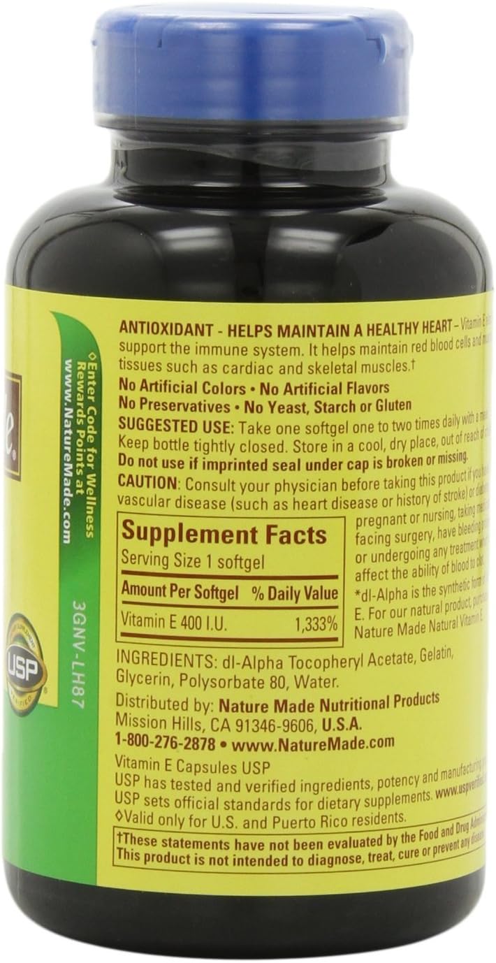 300 Softgels Nature Made Vitamin E Supplement with 400IU Strength