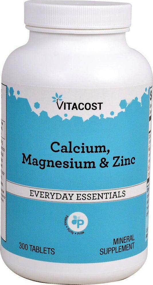 300 Tablets of Vitacost Brand Calcium, Magnesium & Zinc Supplement