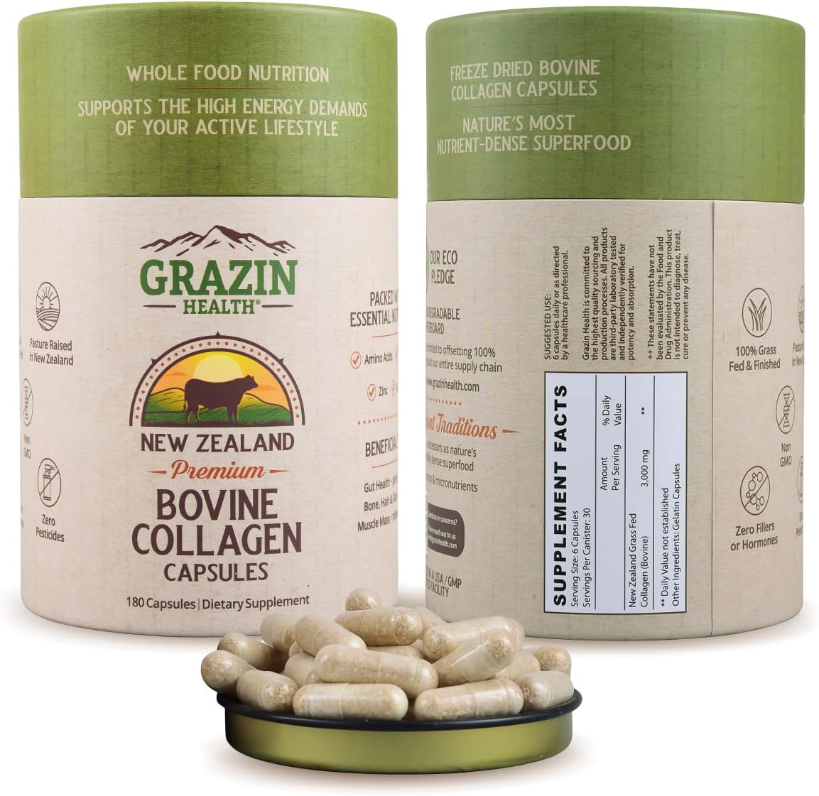 3000 Mg Grass Fed Bovine Collagen for Healthy Joints and Skin - 30 Servings