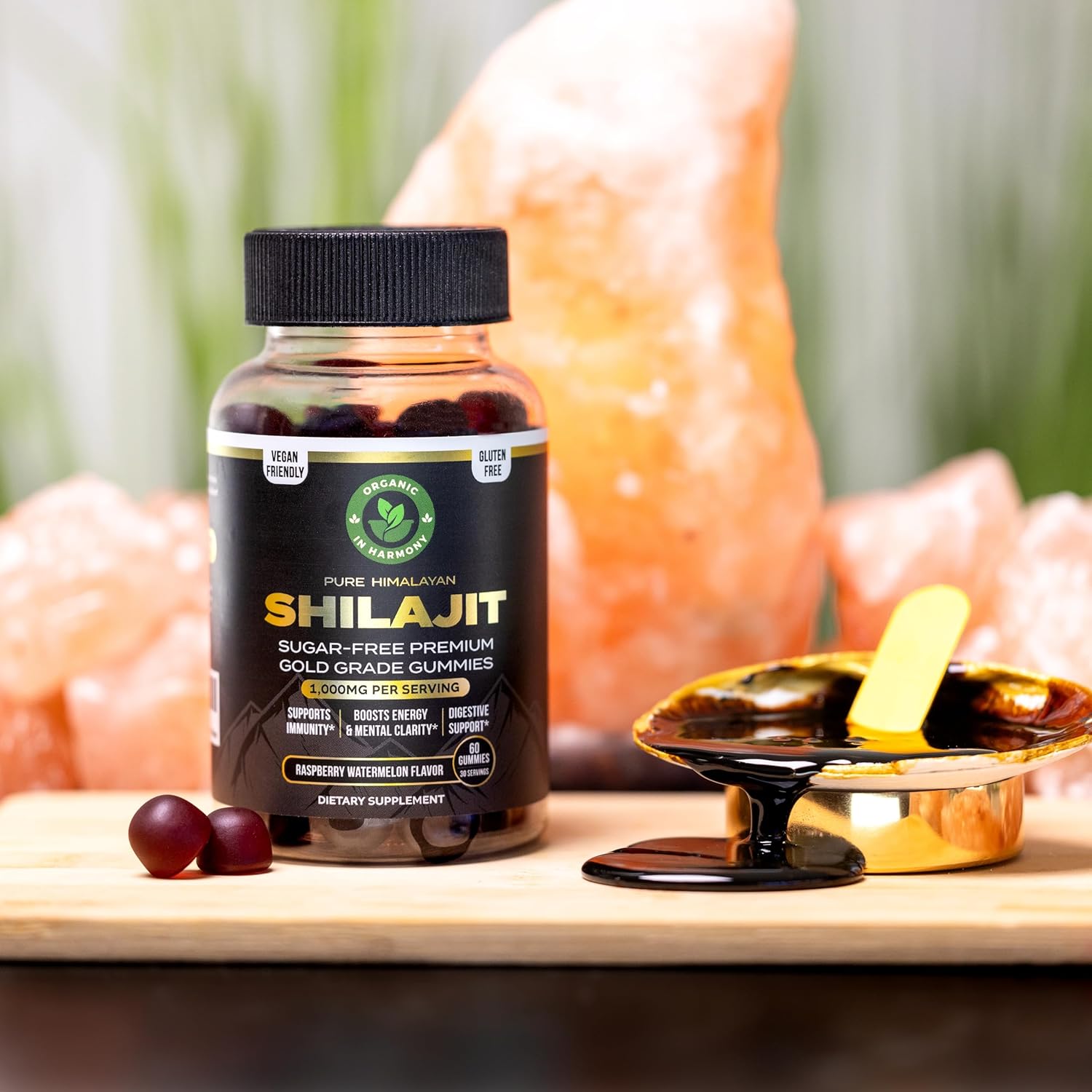 30,000 MG Organic Shilajit Gummies for Men & Women - Sugar-Free Supplement with 85+ Trace Minerals & Fulvic Acid - Boost Cognitive Function, Mood, Immunity, Energy - 60 Gummies