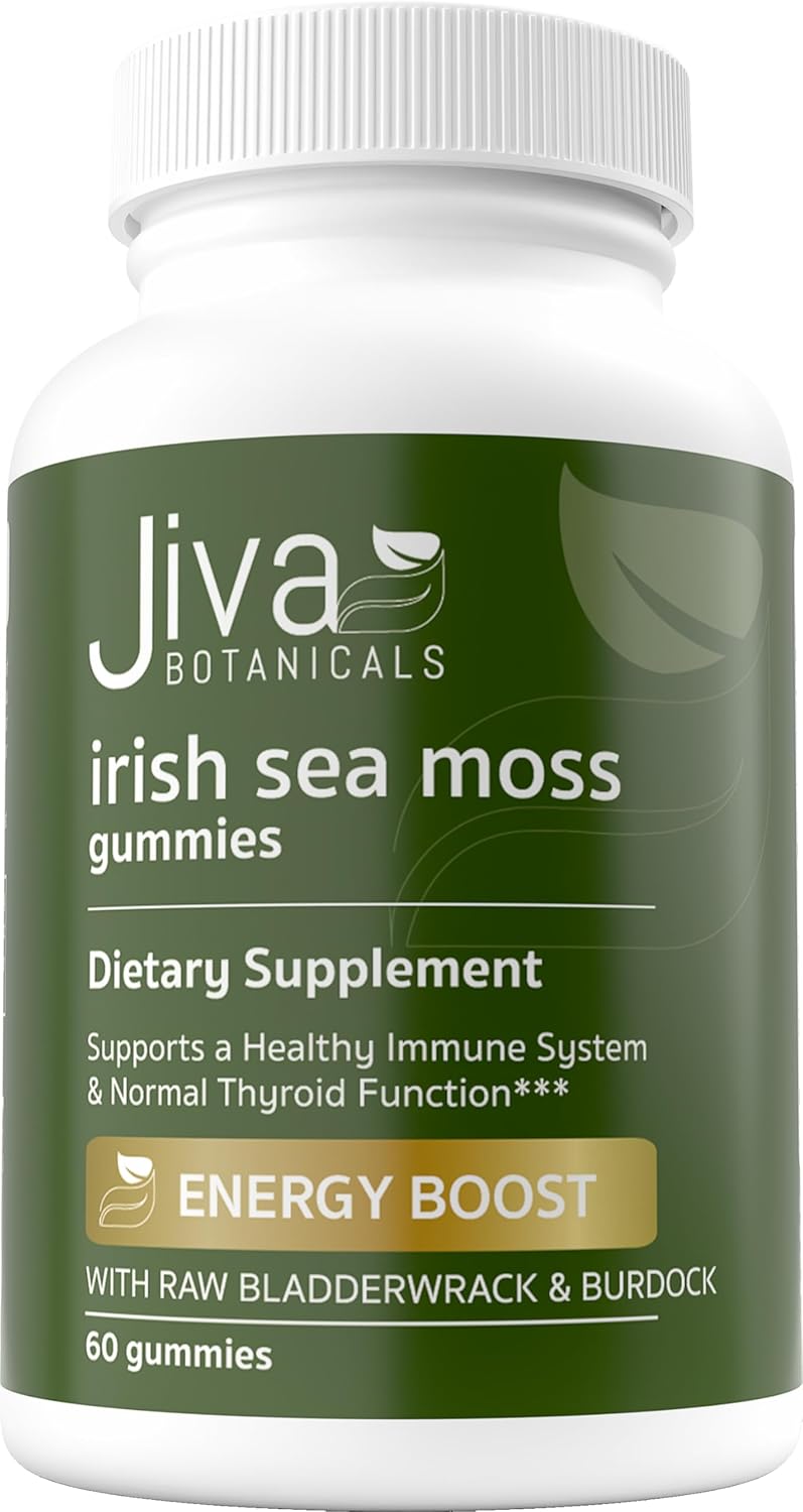 3000mg Irish Sea Moss Gummies with Bladderwrack & Burdock Root - Immune Support - 60 Count for Adults