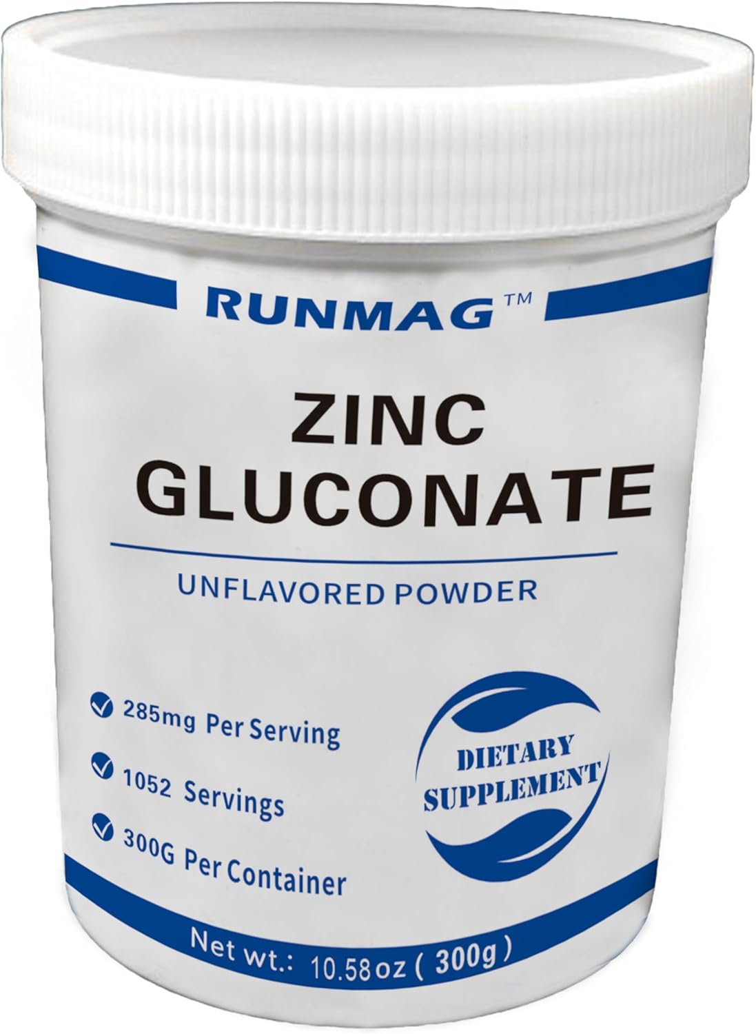 300g Bottle of Food Grade RUNMAG Pure Zinc Gluconate Powder