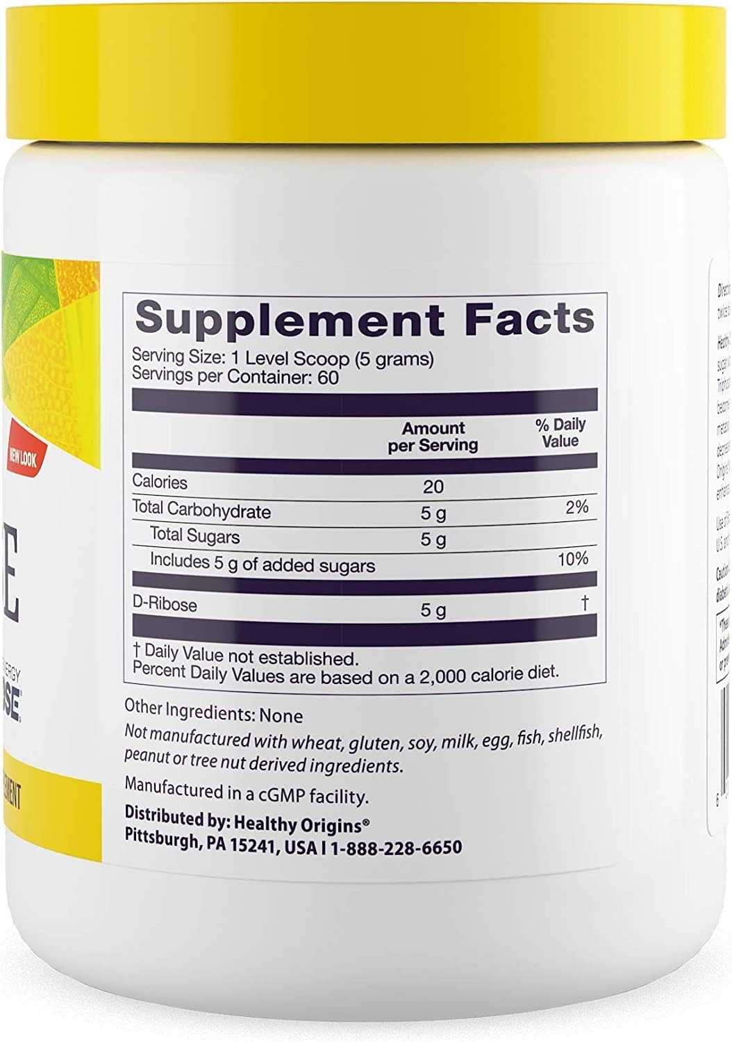 300g Healthy Origins D-Ribose Powder (Bioenergy) - Ribose Supplement for Heart Health & Muscle Recovery - Gluten-Free & Non-GMO - 10.6 Oz