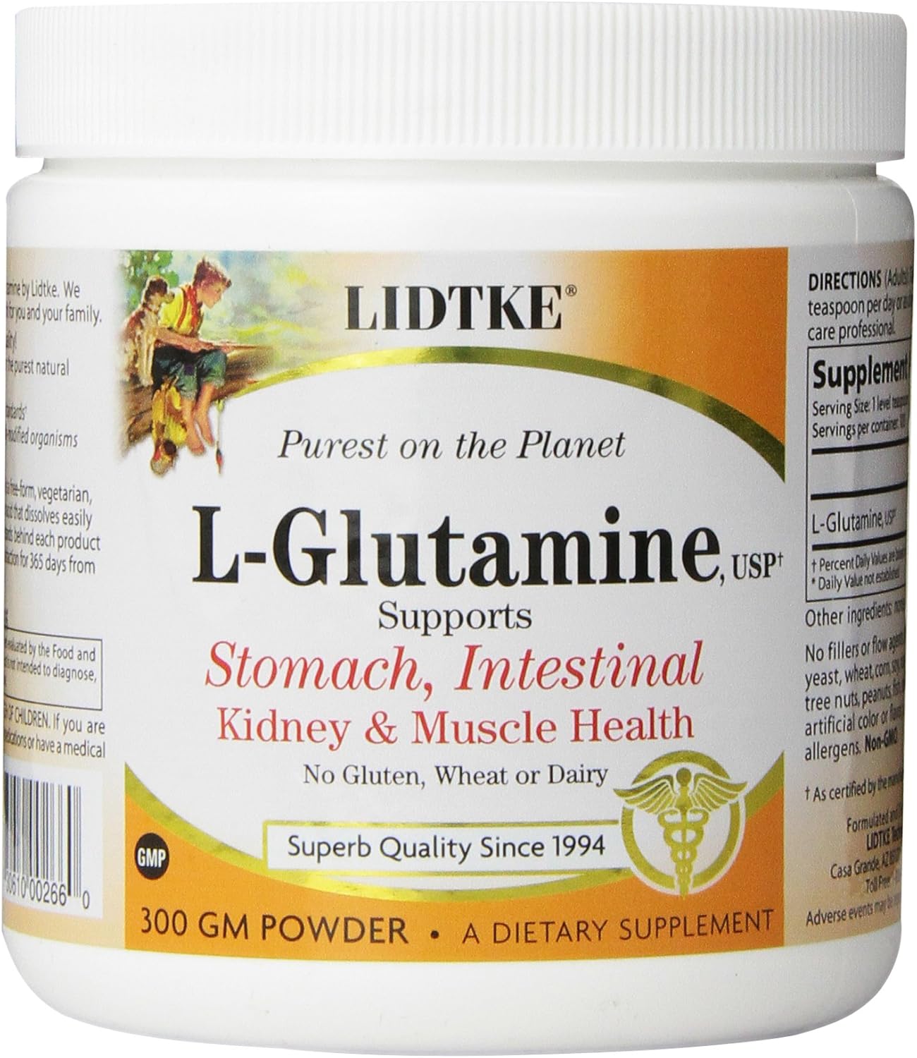 300g Lidtke Technologies L-Glutamine Powder for Muscle Recovery and Gut Health