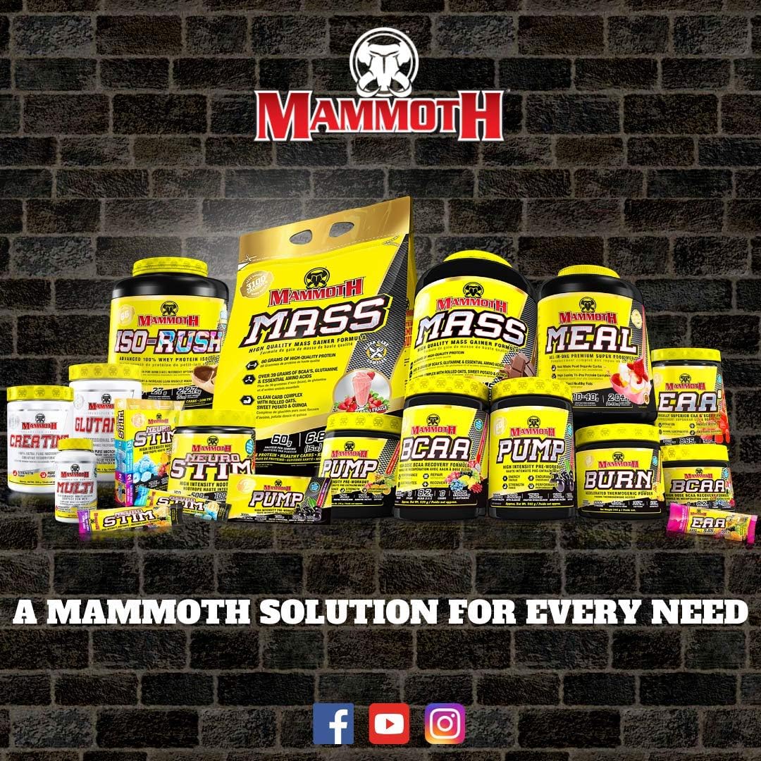 300g Mammoth Creatine Monohydrate Powder for Muscle Growth and Strength - Pure Micronized Formula for Endurance and Power