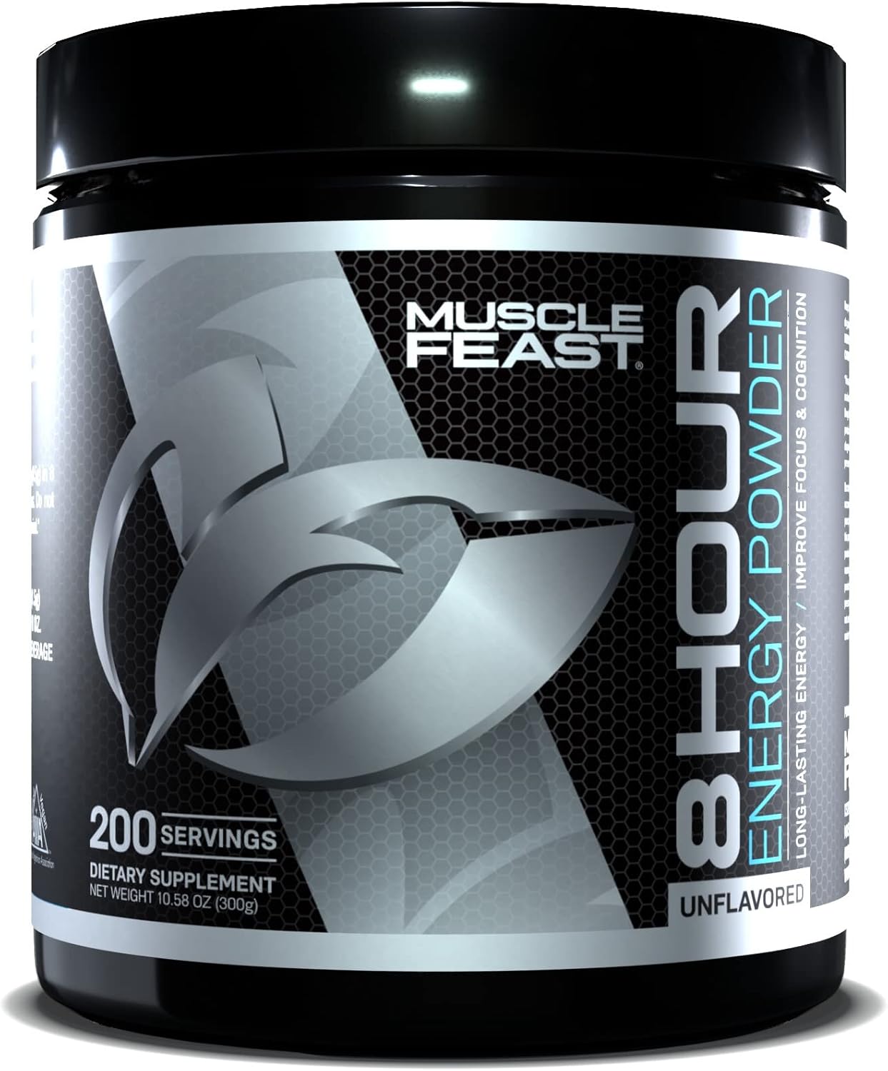 300g Muscle Feast 8 Hour Energy: All Natural, Keto-Friendly, Sugar-Free, Zero Calorie Unflavored Powder