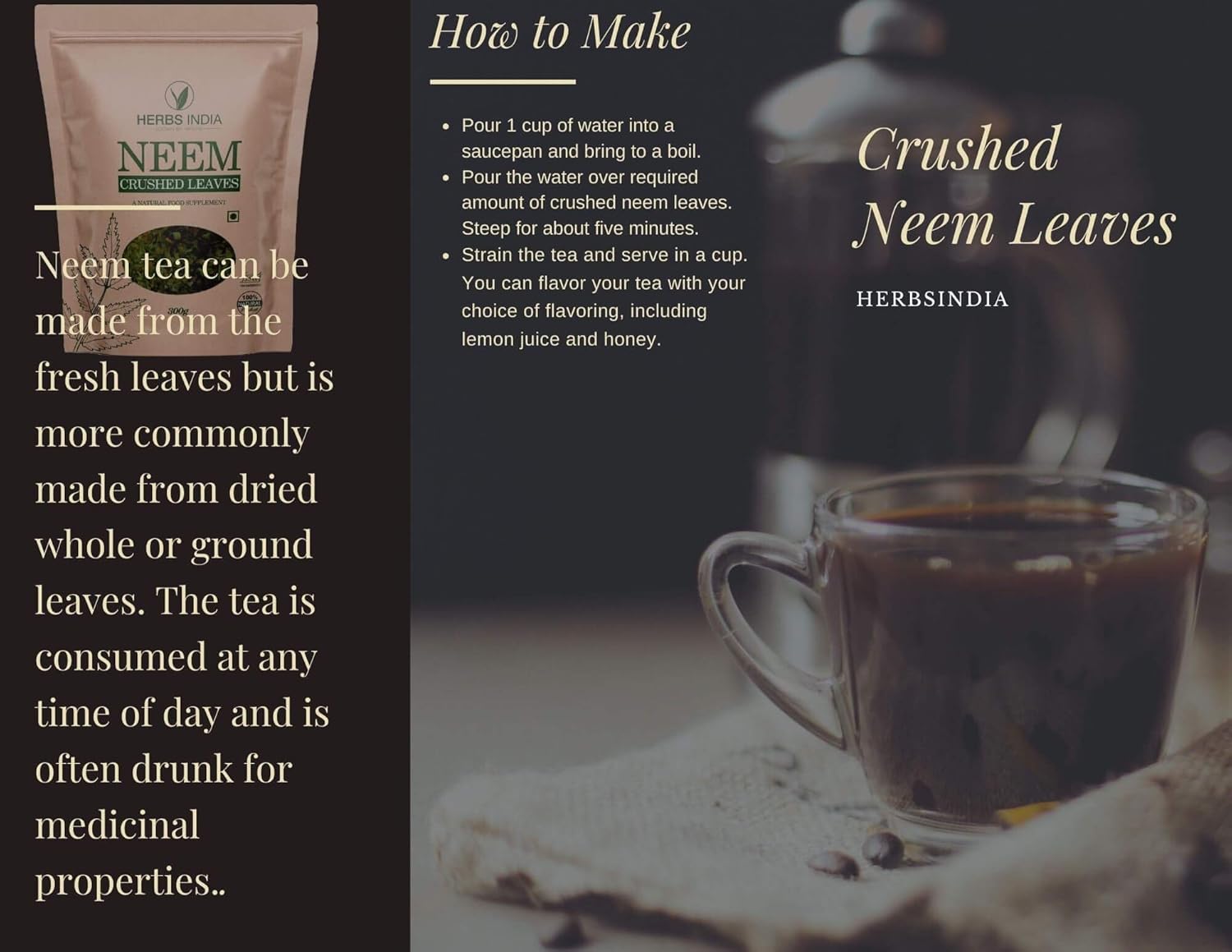 300g Neem Leaves Crushed - Ideal for Fresh Neem Leaf Tea - Herbal Supplements from India - BoostGo Australia