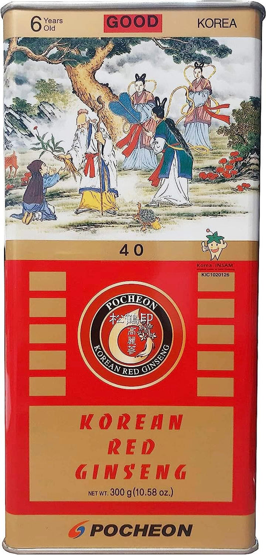 300g Pocheon Korean Red Ginseng Canned Dried Panax 6 Years 24 Roots Grade A 300-40