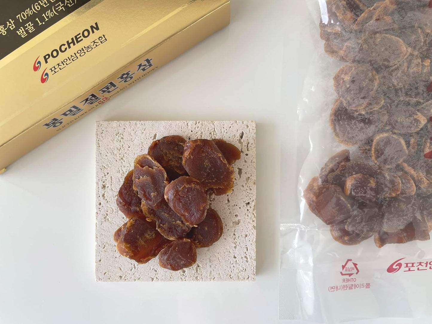 300g Pocheon Korean Red Ginseng Slices with Honey for Natural Immune Support - 6-Year Panax Red Ginseng Slice with Saponin