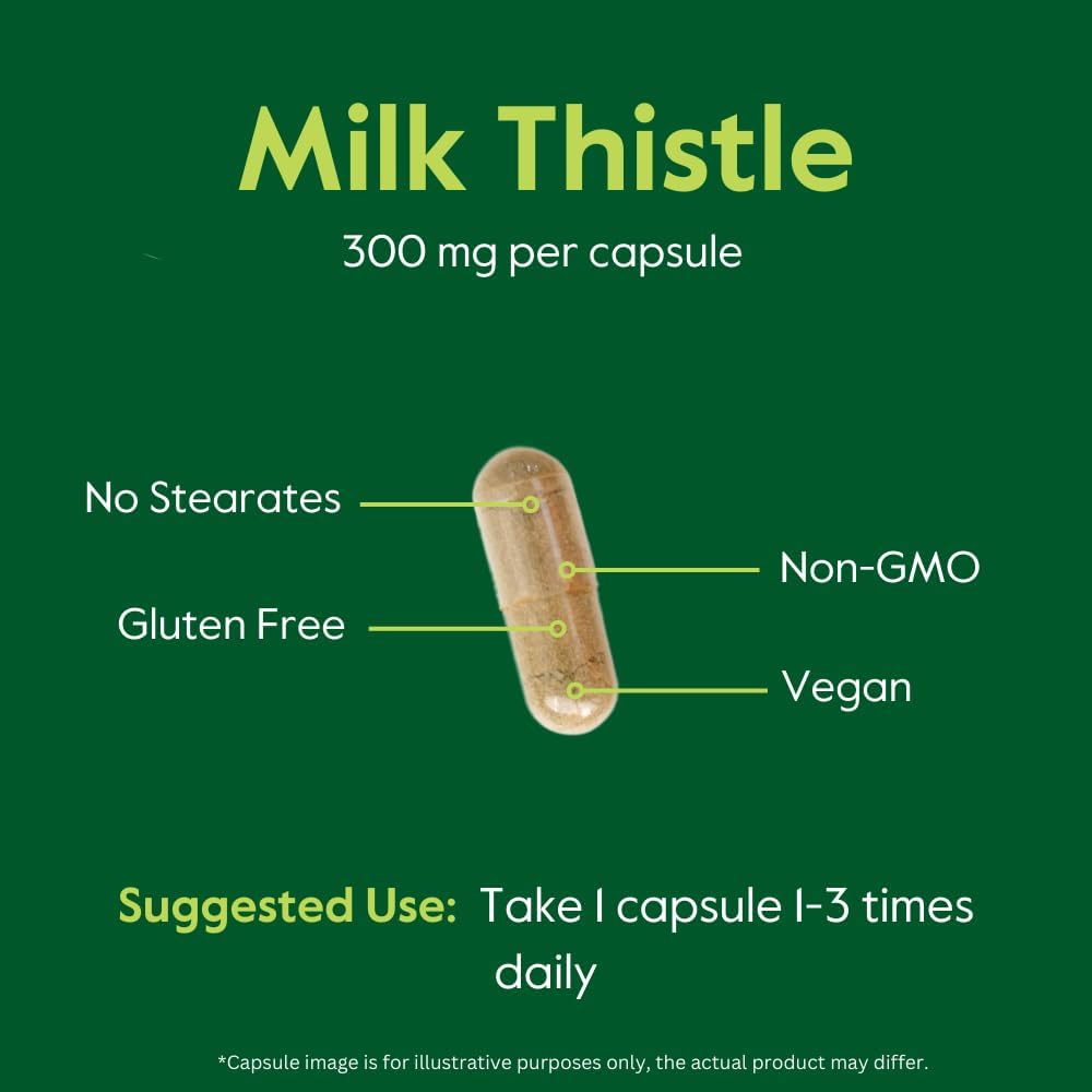 300mg Milk Thistle Capsules (240 Vegetarian) - 80% Silymarin Flavonoids - Vegan, Non-GMO, Gluten-Free - No Stearates - BoostGo Australia