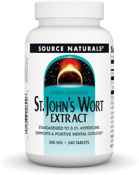 300mg St. Johns Wort Extract for Positive Mental Outlook - 240 Tablets by Source Naturals