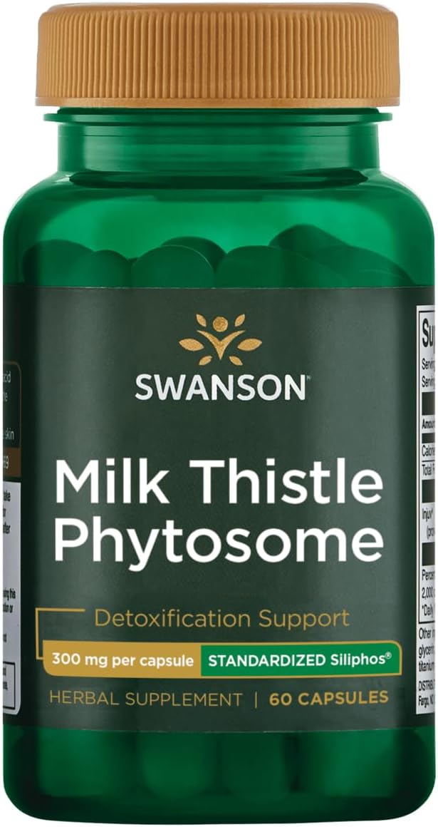 300mg Swanson Siliphos Milk Thistle Phytosome Capsules - 60 Count
