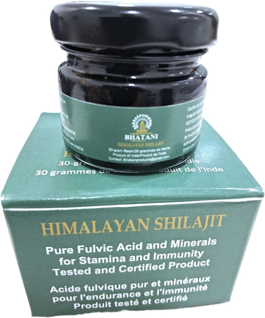 30g Himalayan Shilajit Resin with 82% Fulvic Acid, Lab Tested at 18000ft - Sold by Bhatani Products