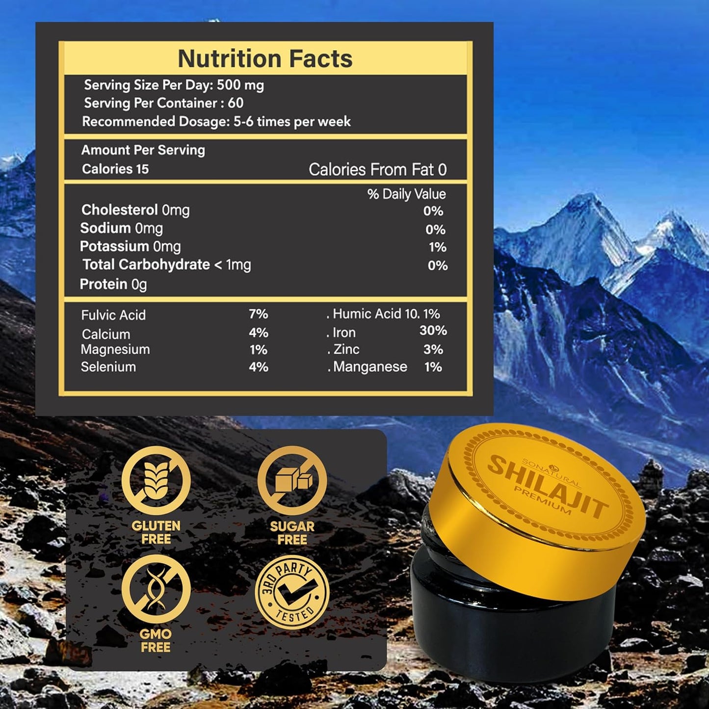 30g Pure Himalayan Organic Shilajit Resin with Fulvic Acid - Energy & Immune Support