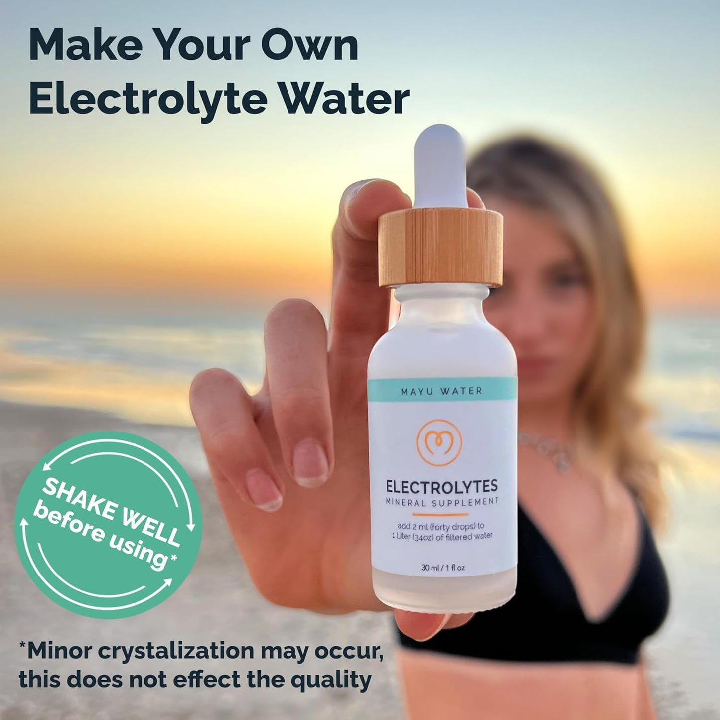 30ml MAYU Electrolyte Water Drops - Pure Mineral Drops for Fast Absorption in Drinking Water - Sugar-Free Dehydration Solution with Electrolyte Mix Minerals