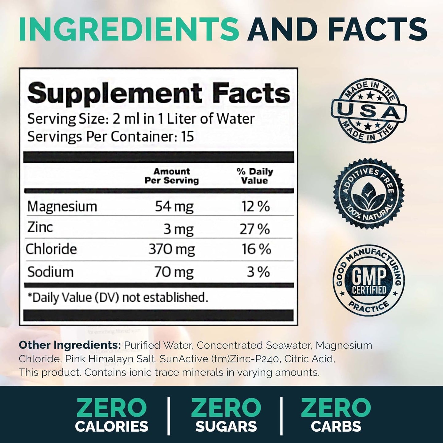 30ml MAYU Electrolyte Water Drops - Pure Mineral Drops for Fast Absorption in Drinking Water - Sugar-Free Dehydration Solution with Electrolyte Mix Minerals