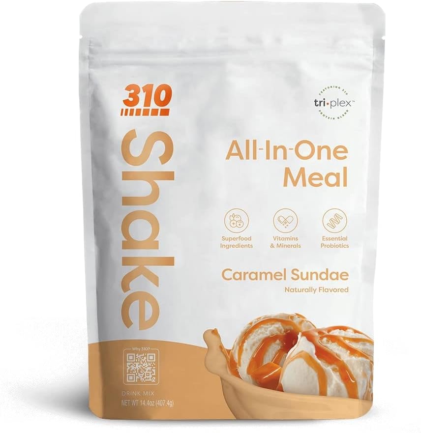 310 Nutrition Caramel Sundae Meal Replacement Shake - Superfood Blend, High Fiber, Natural Sweeteners - Keto & Paleo Friendly - Low Carb Shake, 14 Servings