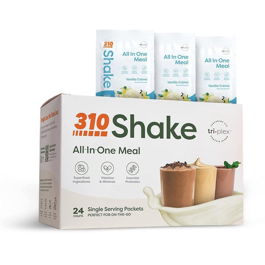310 Nutrition Vanilla Crème Meal Replacement Shake with Fiber Rich Superfood Blend - Low Carb, Keto & Paleo Friendly - Gluten Free - 26 Vitamins & Minerals - Variety Pack