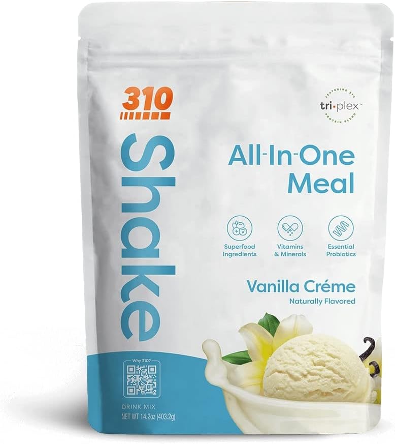 310 Nutrition Vanilla Crème Superfood Meal Replacement Shake - Low Carb, Keto & Paleo Friendly - Natural Sweeteners - High Fiber Blend (14 Servings)