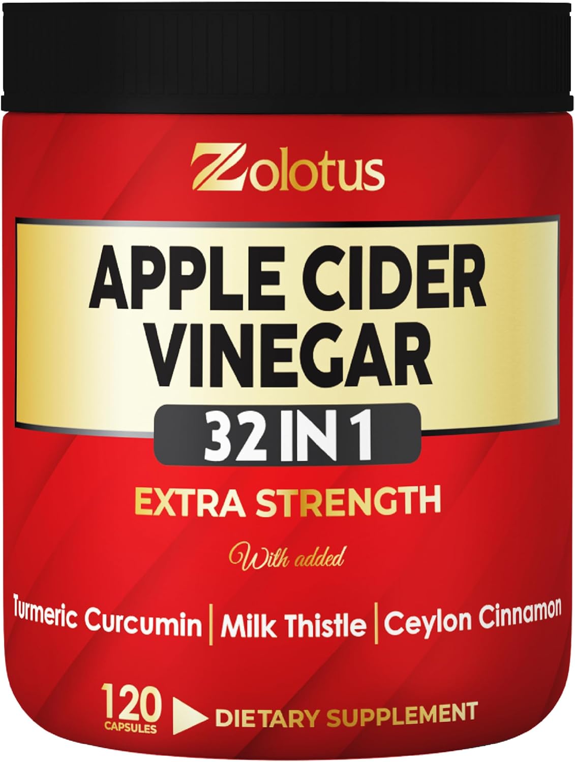 32-in-1 Apple Cider Vinegar Capsules with Turmeric, Cinnamon, Milk Thistle, Elderberry, Quercetin - Digestion & Immune Support - 120 Caps