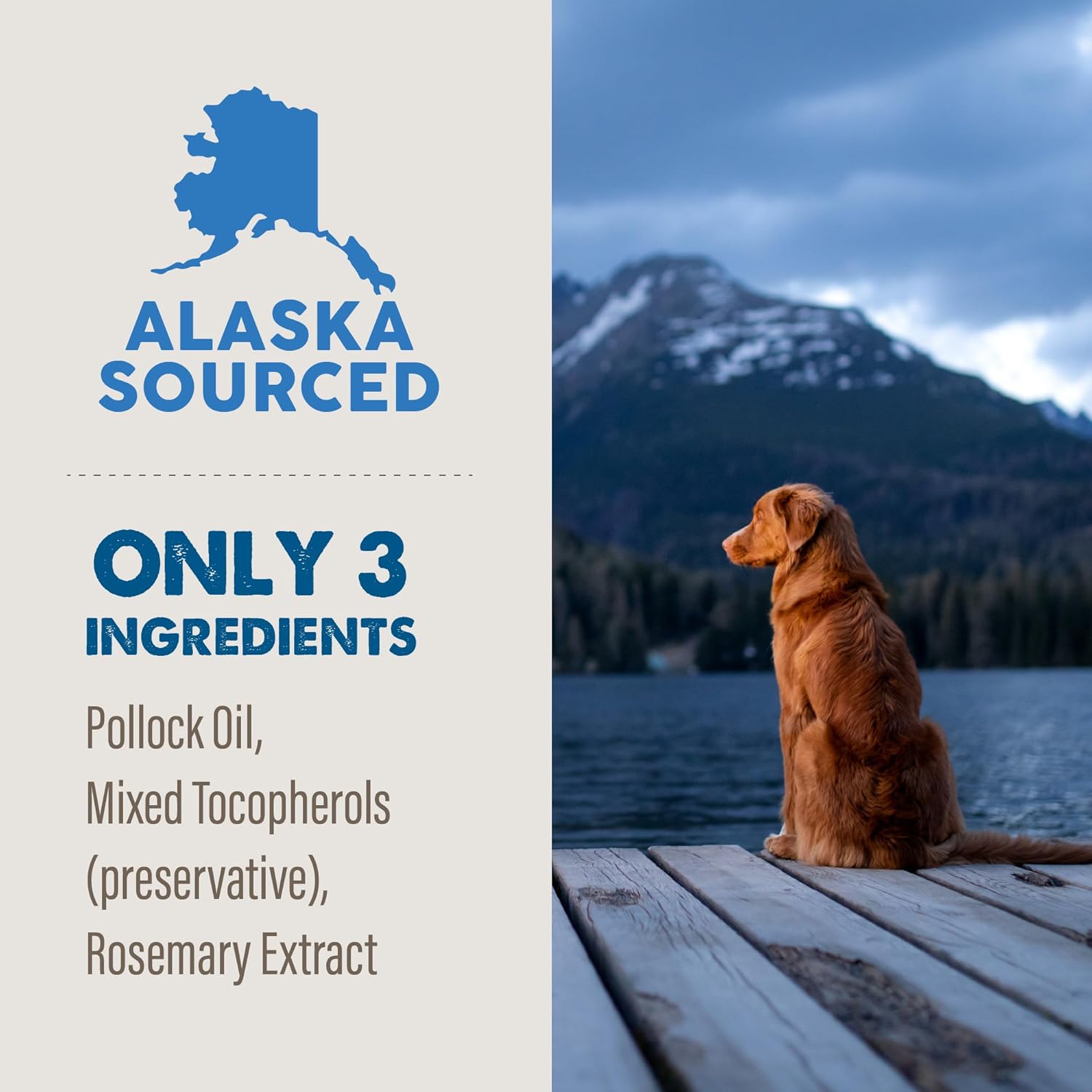 32 Ounce Grizzly Pollock Oil Dog Food Supplement for Healthy Joints and Skin